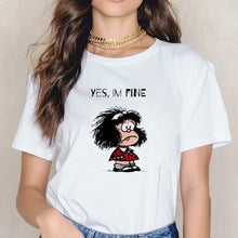 Load image into Gallery viewer, Cartoon Cute Toda Mafalda Print T Shirt 2019 Women Short Sleeve Tops Girls Casual Kawaii T-shirts Fashion O-neck Tshirt Harajuku