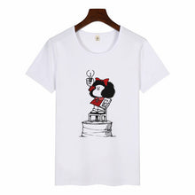 Load image into Gallery viewer, Cartoon Cute Toda Mafalda Print T Shirt 2019 Women Short Sleeve Tops Girls Casual Kawaii T-shirts Fashion O-neck Tshirt Harajuku